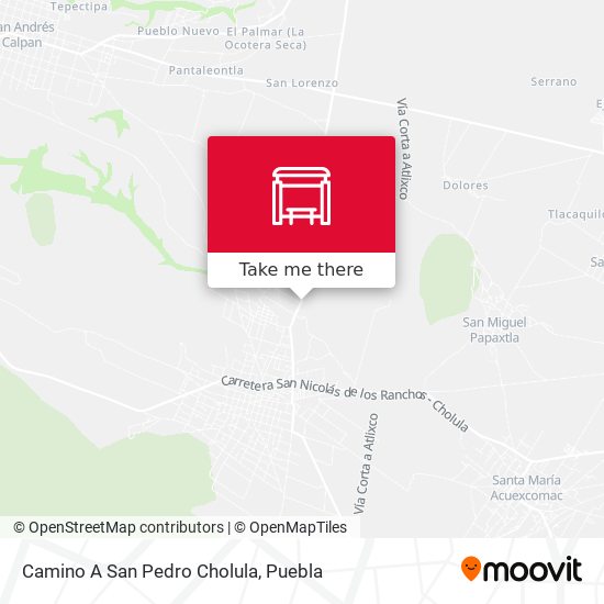 Camino A San Pedro Cholula map