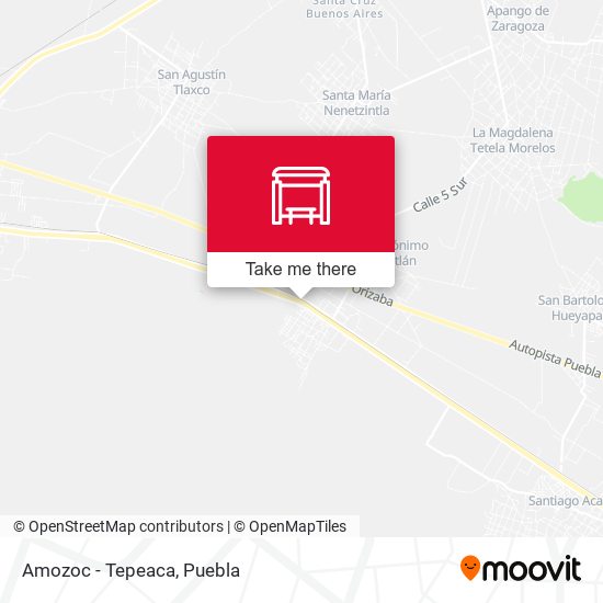 Amozoc - Tepeaca map