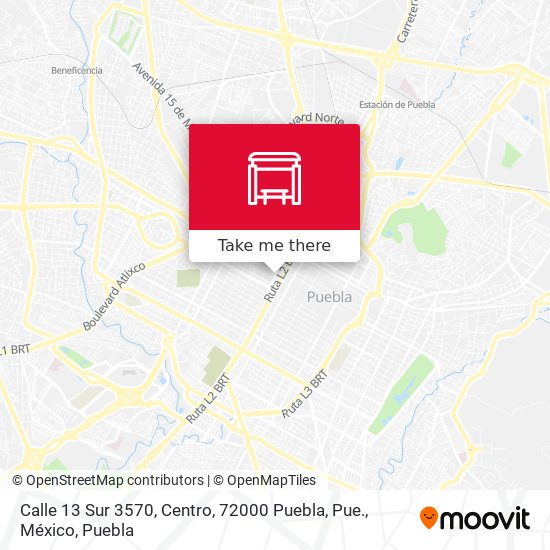Mapa de Calle 13 Sur 3570, Centro, 72000 Puebla, Pue., México