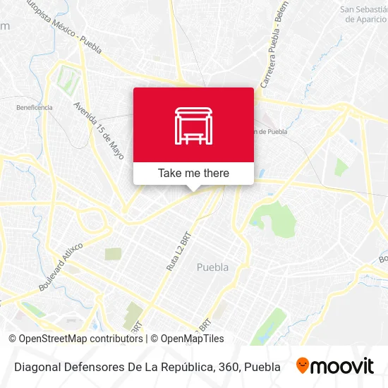 Diagonal Defensores De La República, 360 map