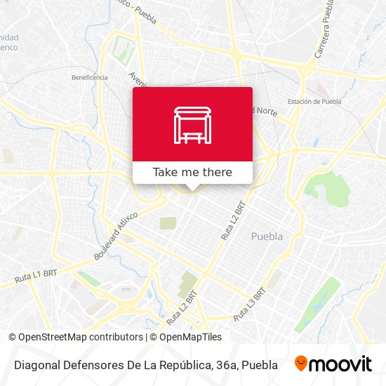 Diagonal Defensores De La República, 36a map