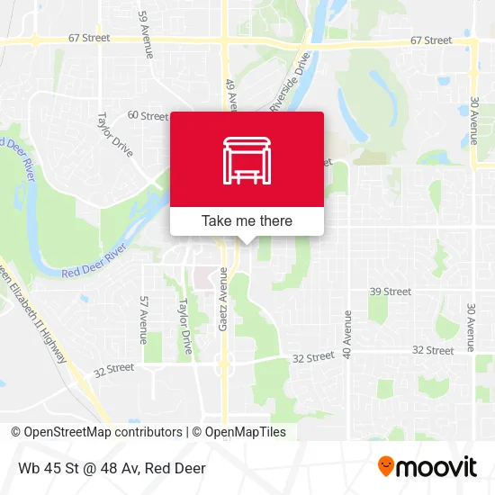 Wb 45 St @ 48 Av map