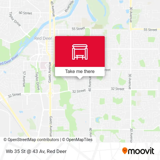 Wb 35 St @ 43 Av map
