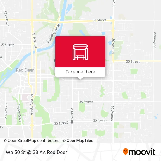 Wb 50 St @ 38 Av map