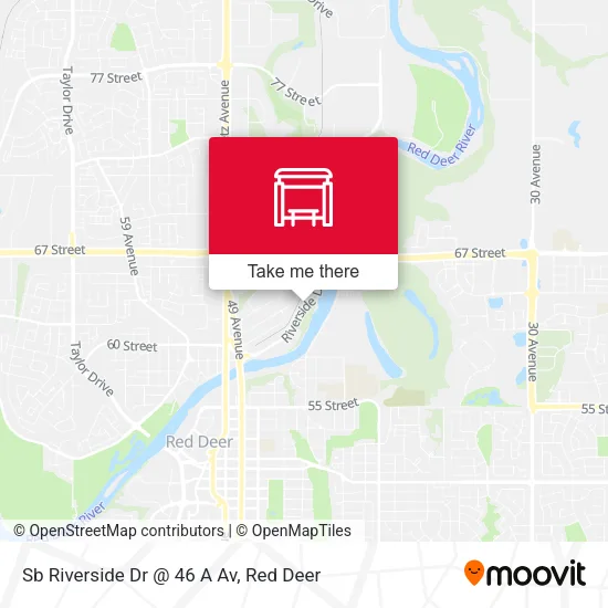Sb Riverside Dr @ 46 A Av map
