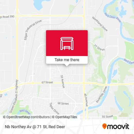 Nb Northey Av @ 71 St map