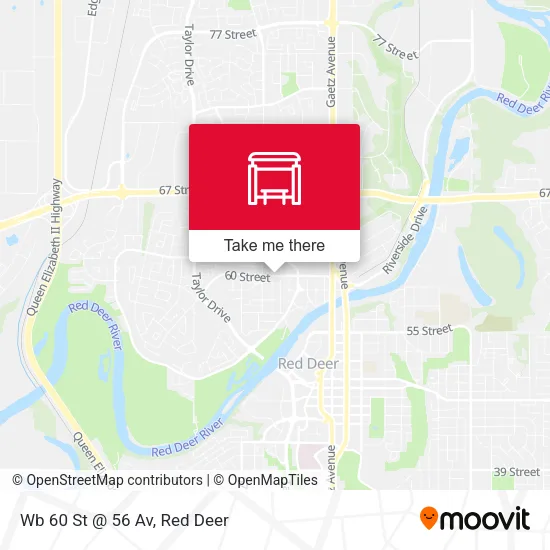 Wb 60 St @ 56 Av map