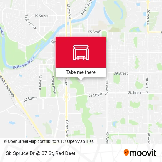 Sb Spruce Dr @ 37 St map