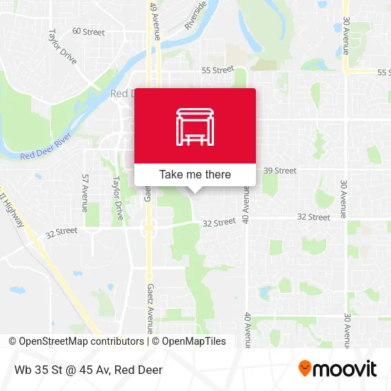 Wb 35 St @ 45 Av map