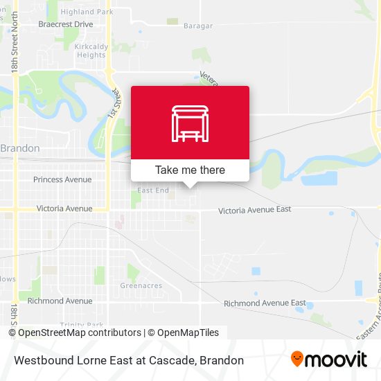 Westbound Lorne East at Cascade map