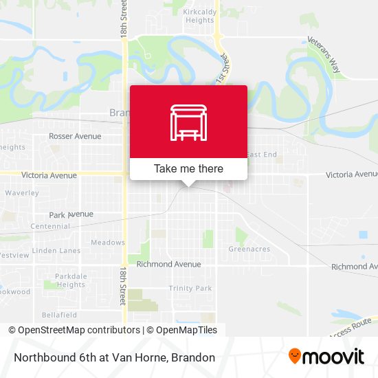 Northbound 6th at Van Horne map