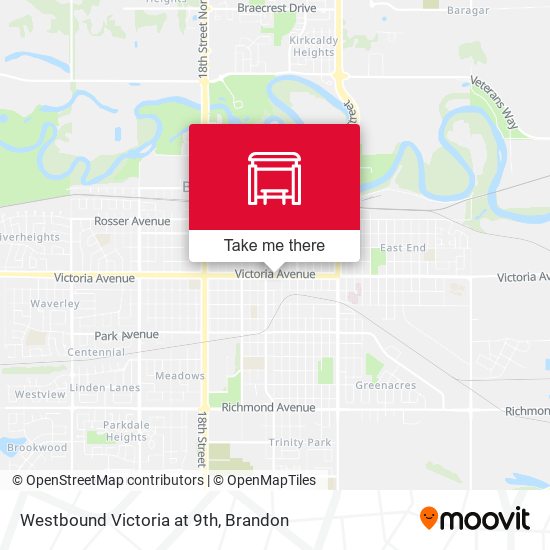 Westbound Victoria at 9th map