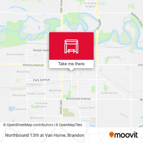 Northbound 13th at Van Horne map