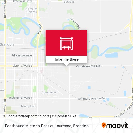 Eastbound Victoria East at Laurence map