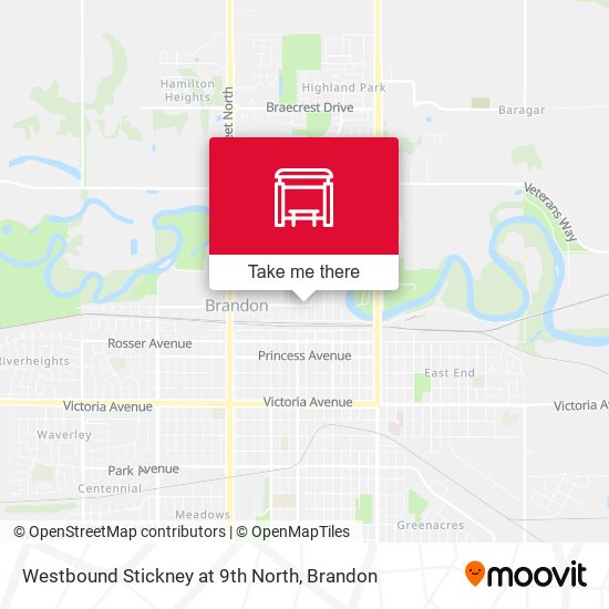 Westbound Stickney at 9th North map