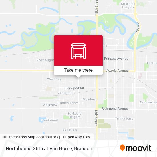 Northbound 26th at Van Horne map