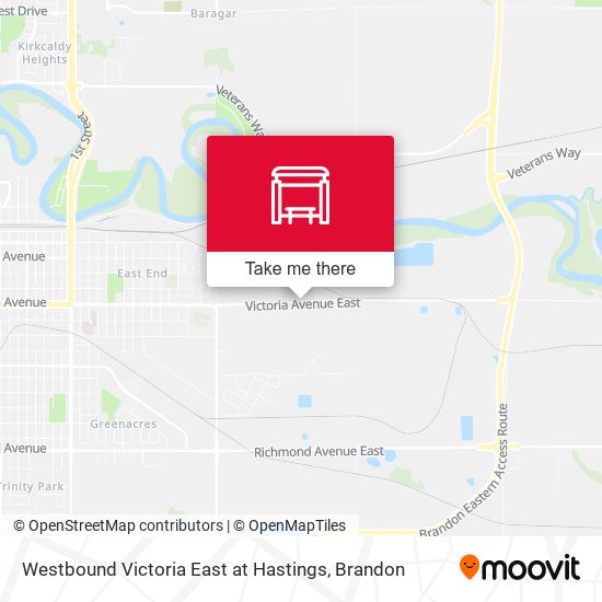 Westbound Victoria East at Hastings map
