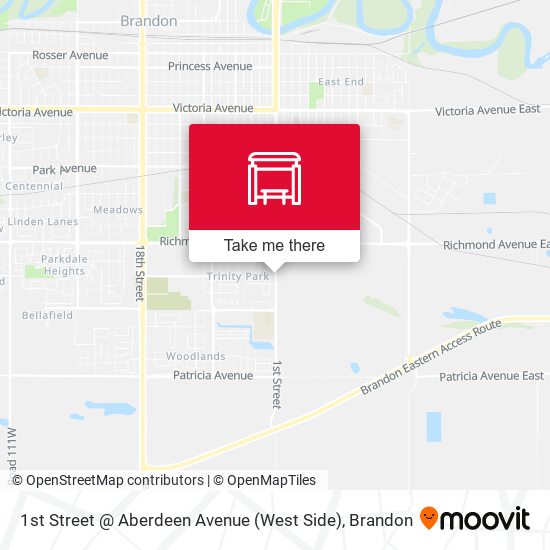 1st Street @ Aberdeen Avenue (West Side) map