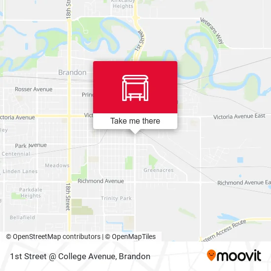 1st Street @ College Avenue map