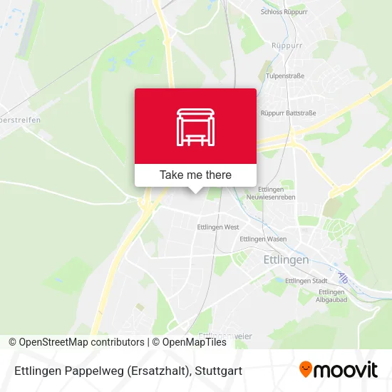 Карта Ettlingen Pappelweg (Ersatzhalt)