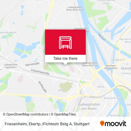Карта Friesenheim, Ebertp. / Fichtestr Bstg A