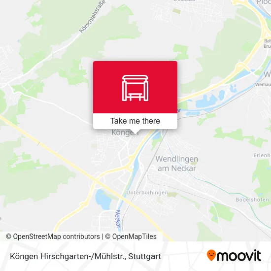 Карта Köngen Hirschgarten-/Mühlstr.