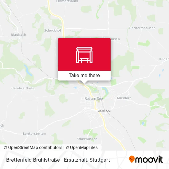 Карта Brettenfeld Brühlstraße - Ersatzhalt