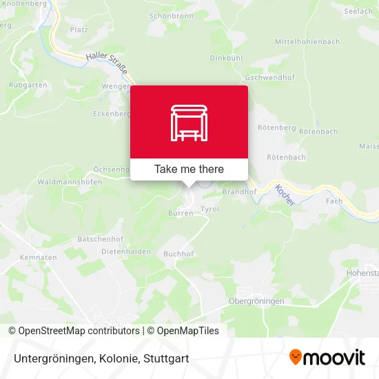 Карта Untergröningen, Kolonie