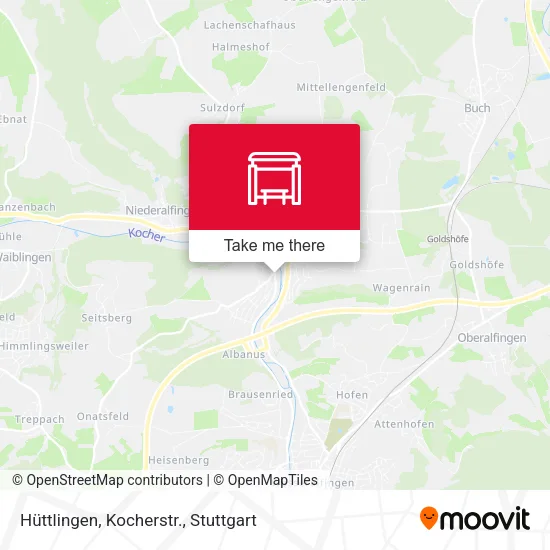 Карта Hüttlingen, Kocherstr.