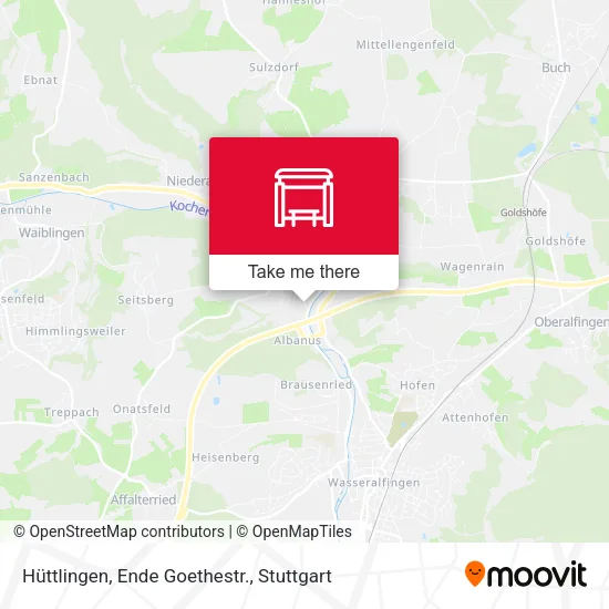 Карта Hüttlingen, Ende Goethestr.