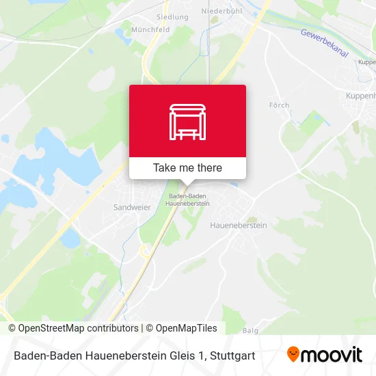 Карта Baden-Baden Haueneberstein Gleis 1