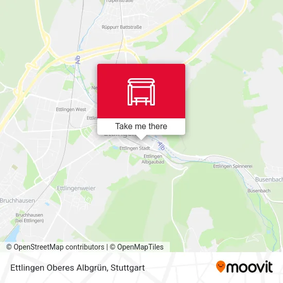 Карта Ettlingen Oberes Albgrün