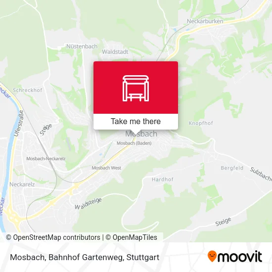 Карта Mosbach, Bahnhof Gartenweg