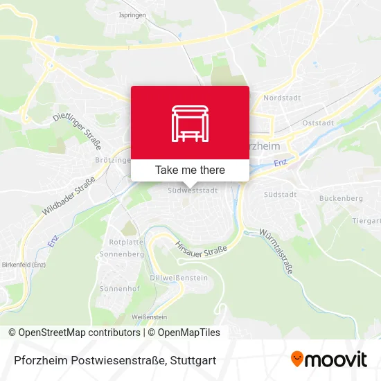 Карта Pforzheim Postwiesenstraße