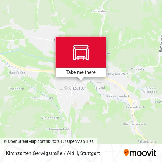 Карта Kirchzarten Gerwigstraße / Aldi I