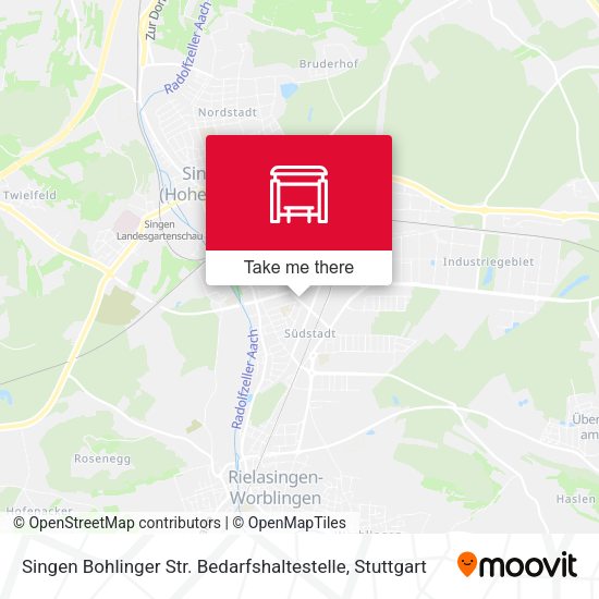 Карта Singen Bohlinger Str. Bedarfshaltestelle