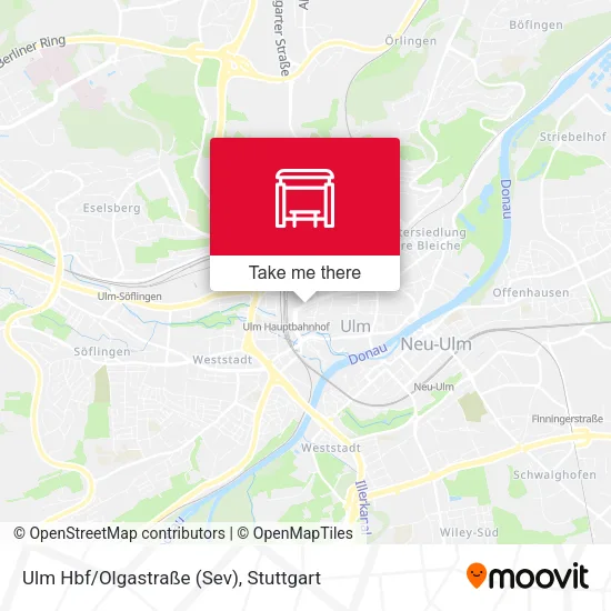 Карта Ulm Hbf/Olgastraße (Sev)