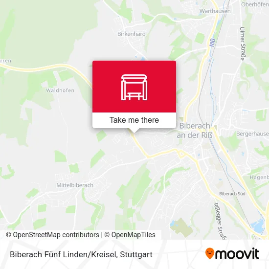 Карта Biberach Fünf Linden/Kreisel