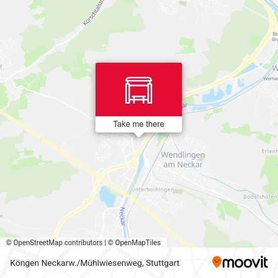 Карта Köngen Neckarw./Mühlwiesenweg