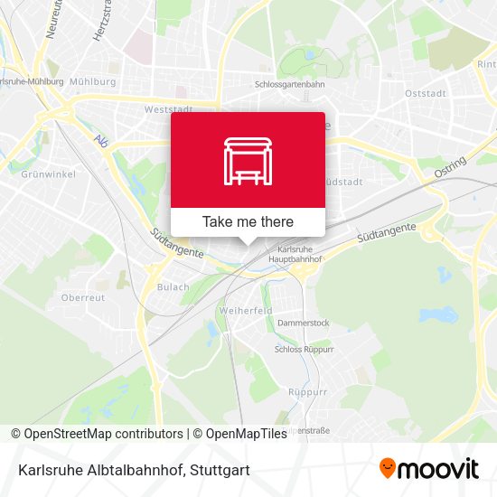 Карта Karlsruhe Albtalbahnhof