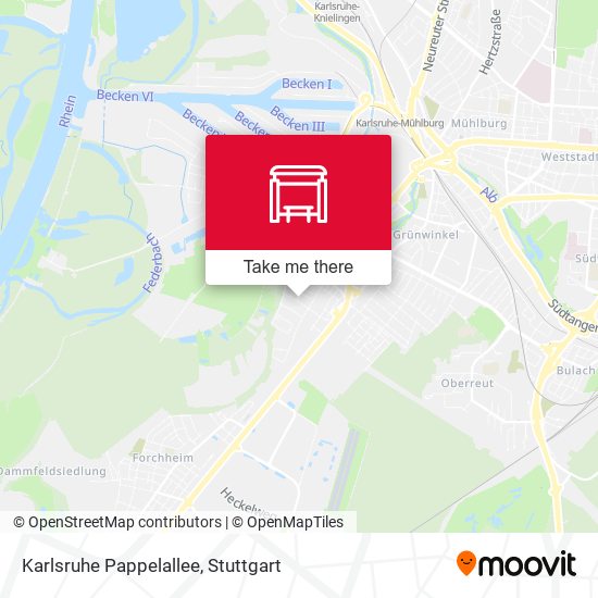 Karlsruhe Pappelallee map