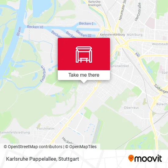 Карта Karlsruhe Pappelallee