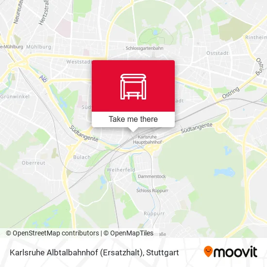 Карта Karlsruhe Albtalbahnhof (Ersatzhalt)