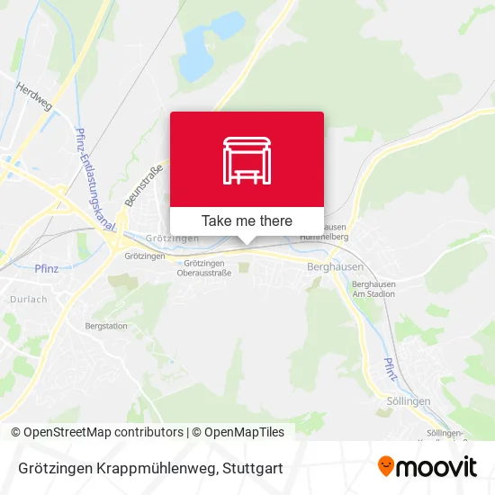 Карта Grötzingen Krappmühlenweg