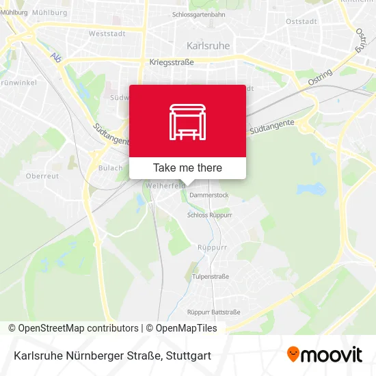 Карта Karlsruhe Nürnberger Straße