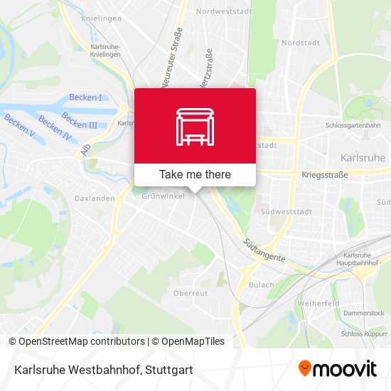 Karlsruhe Westbahnhof map
