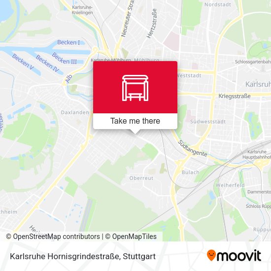 Karlsruhe Hornisgrindestraße map