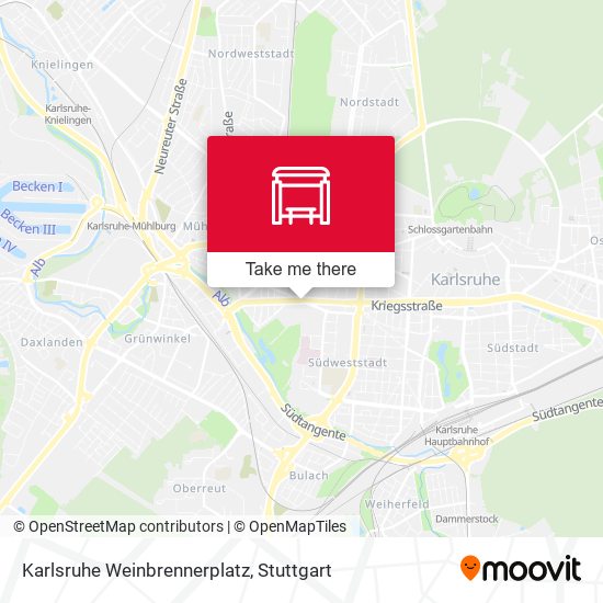 Карта Karlsruhe Weinbrennerplatz