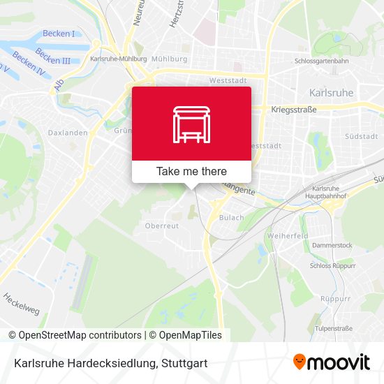 Karlsruhe Hardecksiedlung map