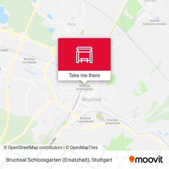 Bruchsal Schlossgarten (Ersatzhalt) map